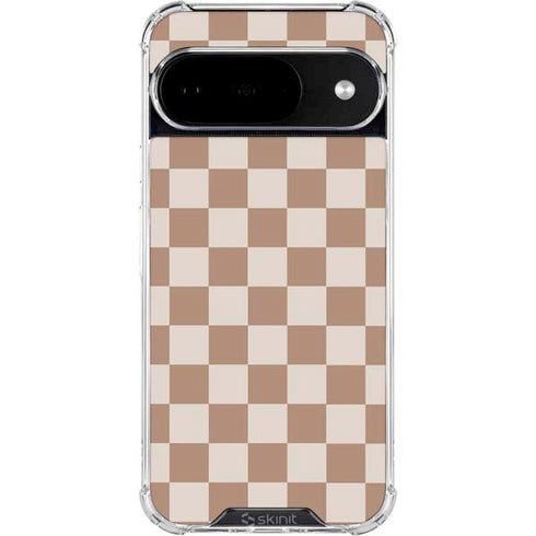 Neutral Checkered Google Pixel 10 Clear Case